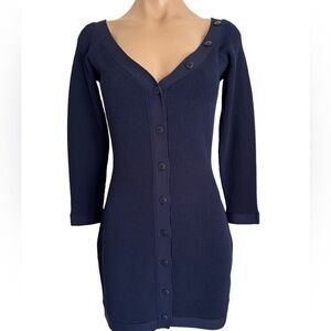 FINDERS KEEPERS DESIGNED IN AUSTRALIA NAVY LEAVING KNIT DRESS SZ M / 6 NEW